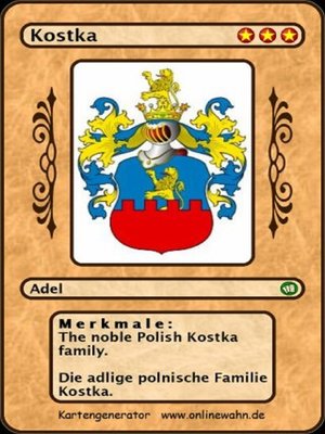 cover image of The noble Polish Kostka family. Die adlige polnische Familie Kostka.